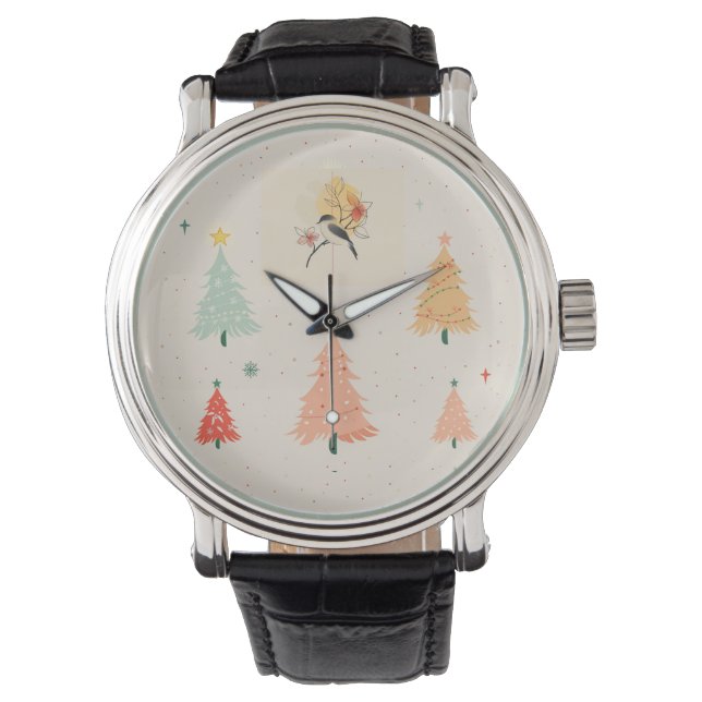Montre Black Vintage Leather (devant)