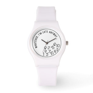 Montre Blanc et noir Quoi que je sois en retard