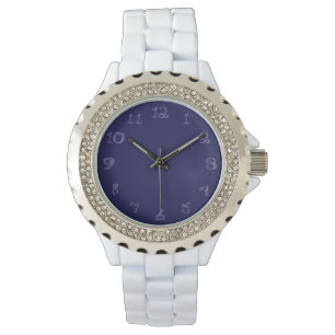 Montre blanche avec numéros de forme de tissu mari