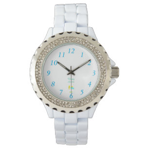 Montre blanche en strass féminin de Pâques