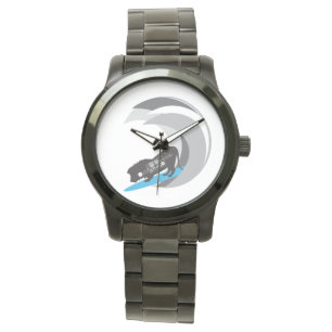 Montre blanche surfante de lion