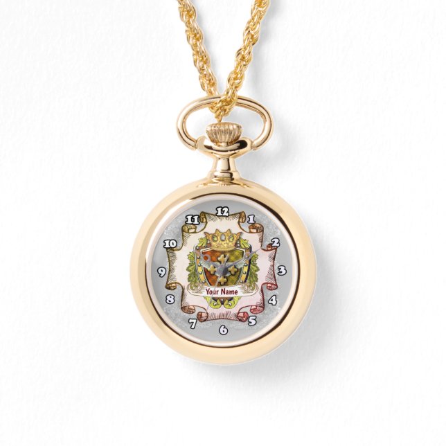 Montre Blason de Famille Cross  Nom de Famille  (Recto)