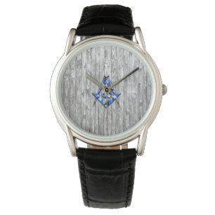 Montre Bleu Barn Quilet Carré Compass