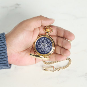 Montre Bleu bleu marine Asanoha Japon Motif