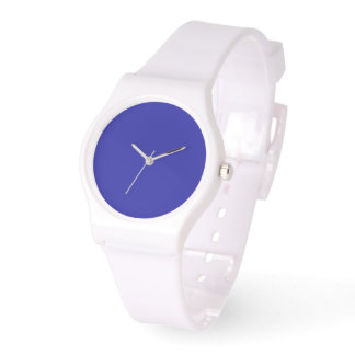 Montre Bleu Cobalt Dial Blanc Silicone