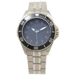Montre Bleu de montagne et orange