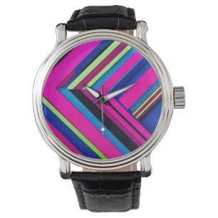Montre Bleu électrique et rose