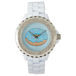 Montre Bleu givré avec dessin à arroser