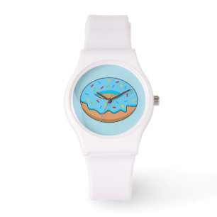 Montre Bleu givré avec dessin à arroser
