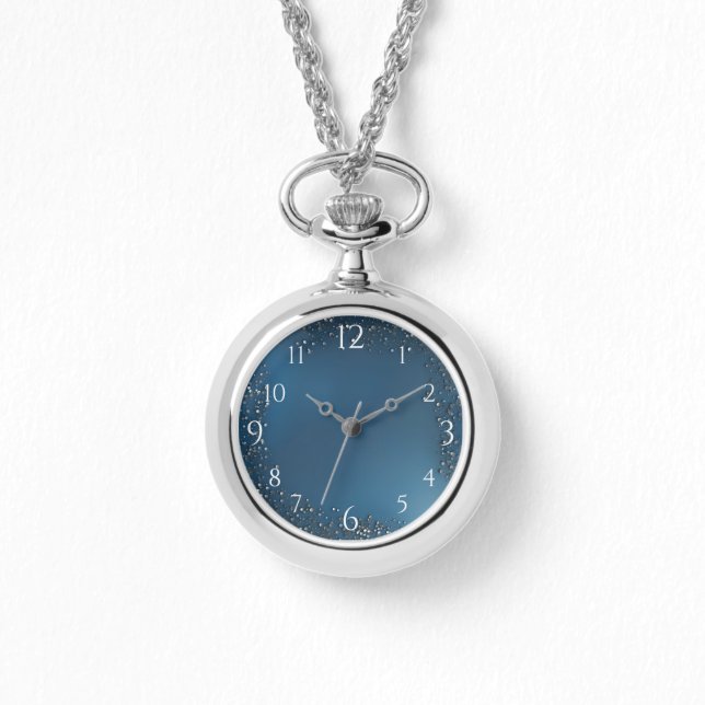Montre Bleu Marin & Bulles (Recto)