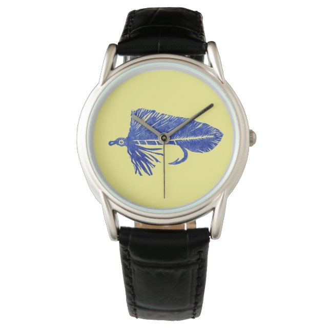Montre Bleu Matuka flotteur pêche à la mouche attache art (devant)