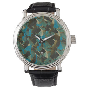 Montre bleu mosaïque