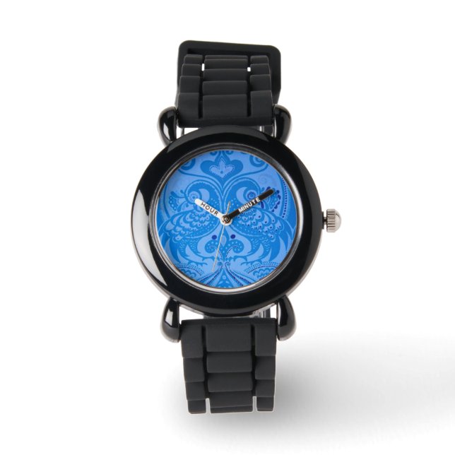 Montre Bleu Oriental Peacock Birds (Recto)