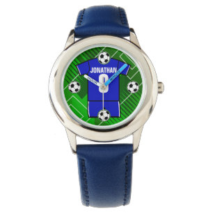 Montre Bleu personnalisé de Jersey de football avec le