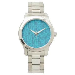 Montre bleu turquoise des dauphins et des rides