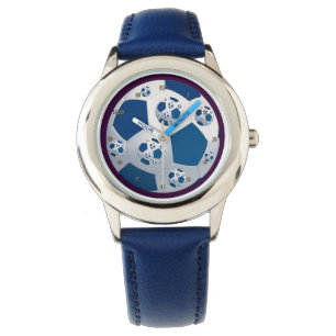 Montre bleue du football de l'espace
