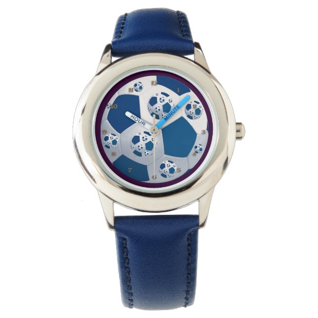 Montre bleue du football de l'espace (devant)
