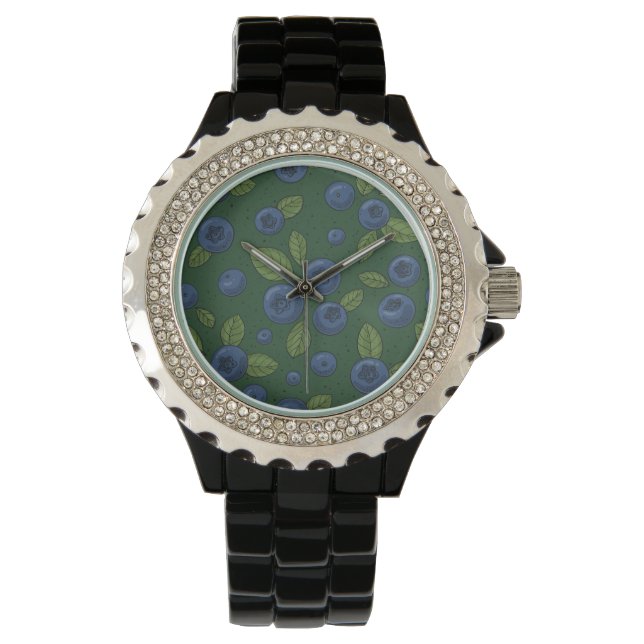 Montre Bleus sur vert foncé (devant)