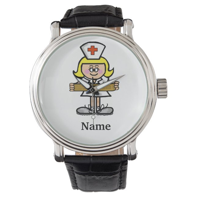 Montre Blonde Female Nurse Watch Customisez-Le ! (devant)