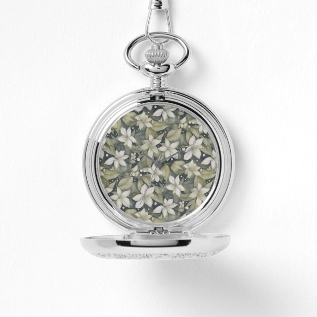 Montre Blossoms botaniques vintages avec Feuilles de sage (Recto)