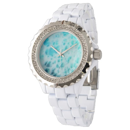 Montre Blue Crush - Abstract Coastal Artwork  (Incliné)