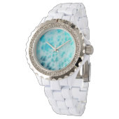 Montre Blue Crush - Abstrait d'art côtier (Incliné)