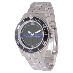 Montre Blue Line mince symbolique observent avec votre