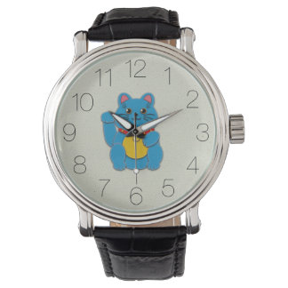 Montre Blue Maneki-Neko : Apporter la paix, horloge de st