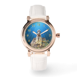 Montre Blue Meerkat Night Pop Out Art,