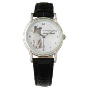 Montre Blue Merle Sheltie Maman Watch