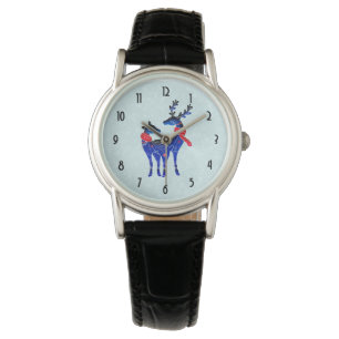 Montre Blue Nordic Christmas Reindeer Pair