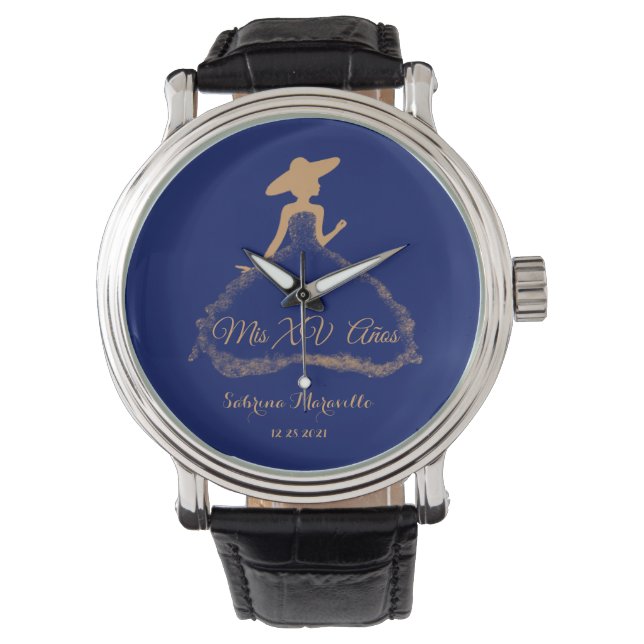 Montre Blue Royal charra quinceañera, azul watch wester (devant)
