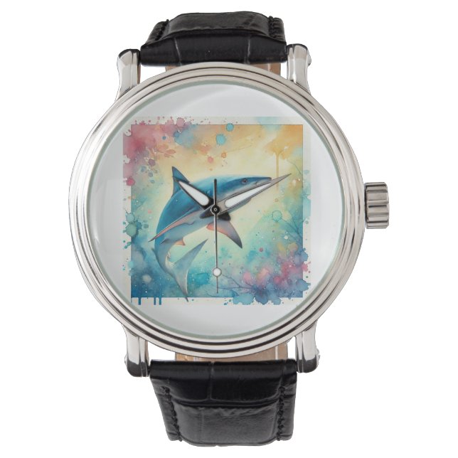Montre Blue Shark 070824AREF119 - Watercolor (devant)