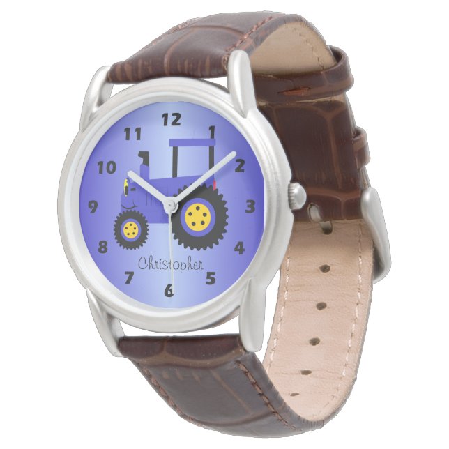 Montre Blue Tractor Design Personalised (Incliné)