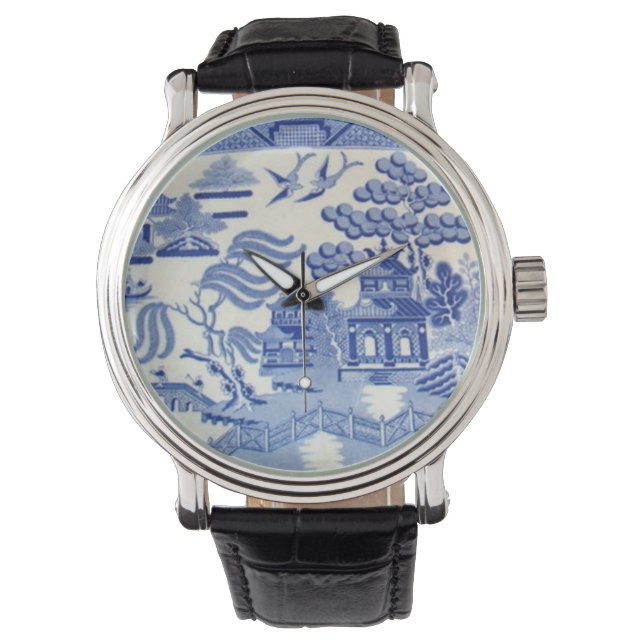 Montre Blue Willow Time, maintenant ils l'ont fait grand- (devant)