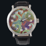 Montre Bohemian Paisley Motif intemporel<br><div class="desc">Un joli motif cachemire présenté ici dans un ensemble harmonieux de riches tons bijoux. Le cachemire retrace ses origines en Perse et à la dynastie Sassanid, une période qui remonte à environ 221après JC. Sa forme particulière, comparée à une goutte de larme, un rein ou même que le fruit le...</div>