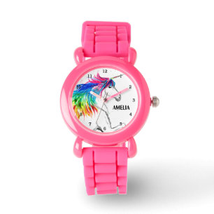 Montre Boho Arc-en-ciel Magique Cute Girls Unicorn Kids W