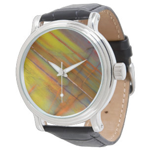 Montre Bois pétrifié jaune