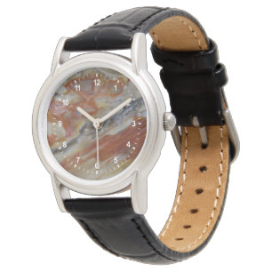 Montre Bois pétrifié strié