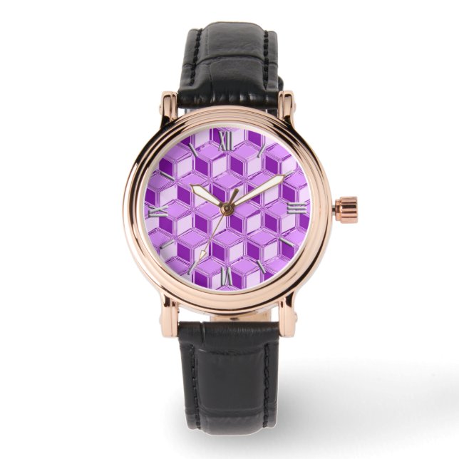 Montre Boîtes Chrome 3-d - violet violet (Recto)