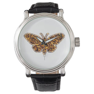 Montre Bombyx Mori Silk Moth Cycle de vie Silhouette