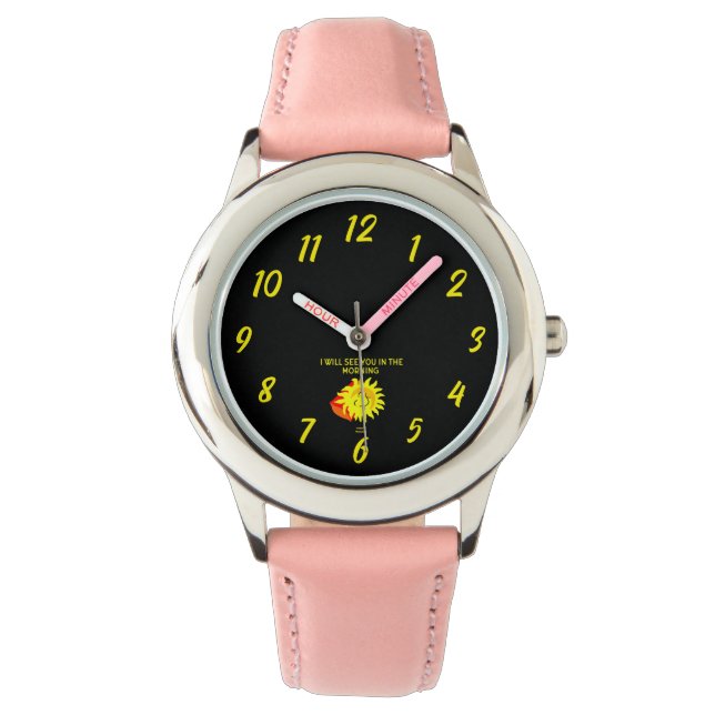 Montre Bonne nuit Sun Kids Rose Leather Watch (devant)
