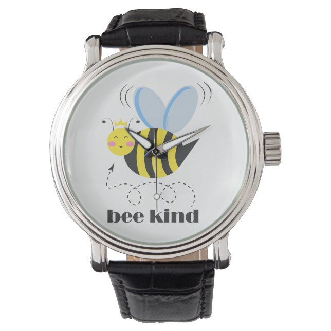 Montre Bonne princesse d'abeille avec couronne et slogan  (devant)
