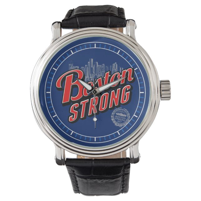 Montre Boston Strong en rouge et bleu (devant)
