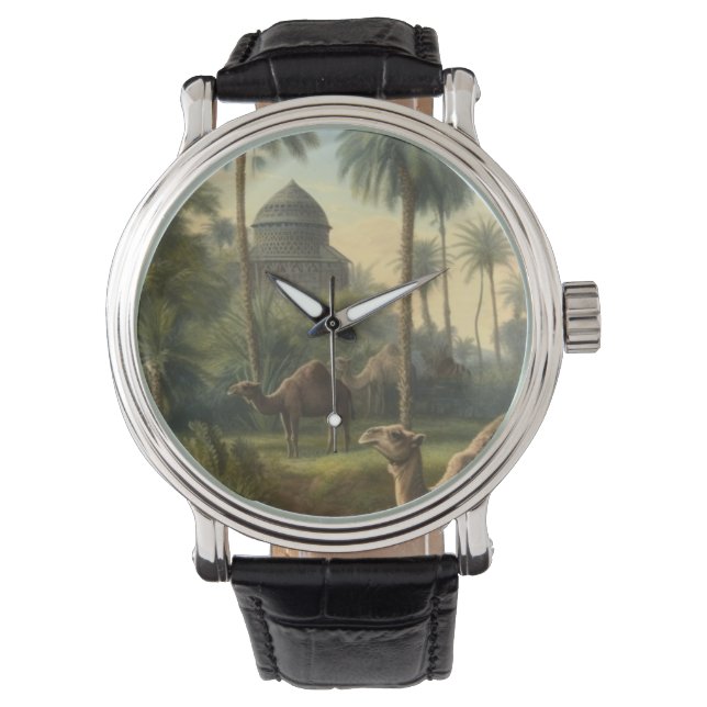 Montre Botanique : dromadaires dans la jungle près d'une  (devant)