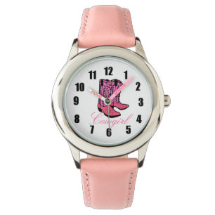 Montre Botte rose cowgirl