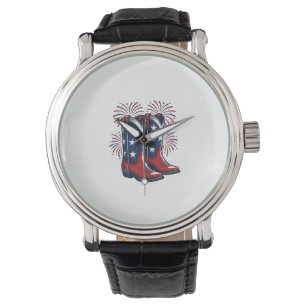 Montre Bottes de cowboy patriotiques conception de chemis