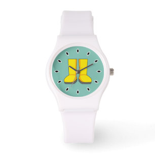 Montre Bottes de pluie jaunes en caoutchouc