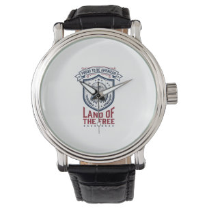 Montre Bouclier Américain Patriotique Aigle Chemise Vinta