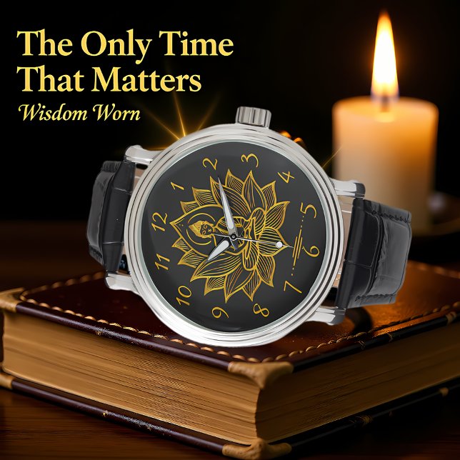 Montre Bouddha d'or au milieu des fleurs de lotus en fleu (Créateur téléchargé)